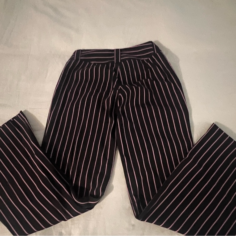 Bebe Black Pants with Pink Stripes